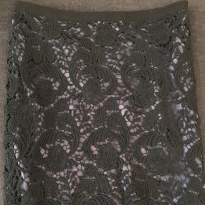 Black lace pencil skirt